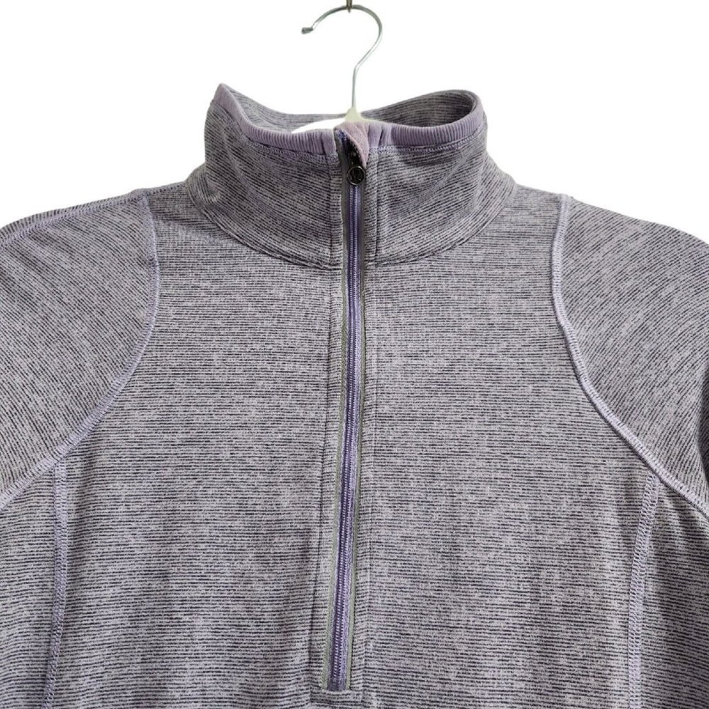 Lululemon Sweater 8 Womens Run Full Tilt Pullover 1/4 Zip Lavendar Heathered Gym - Picture 2 of 15